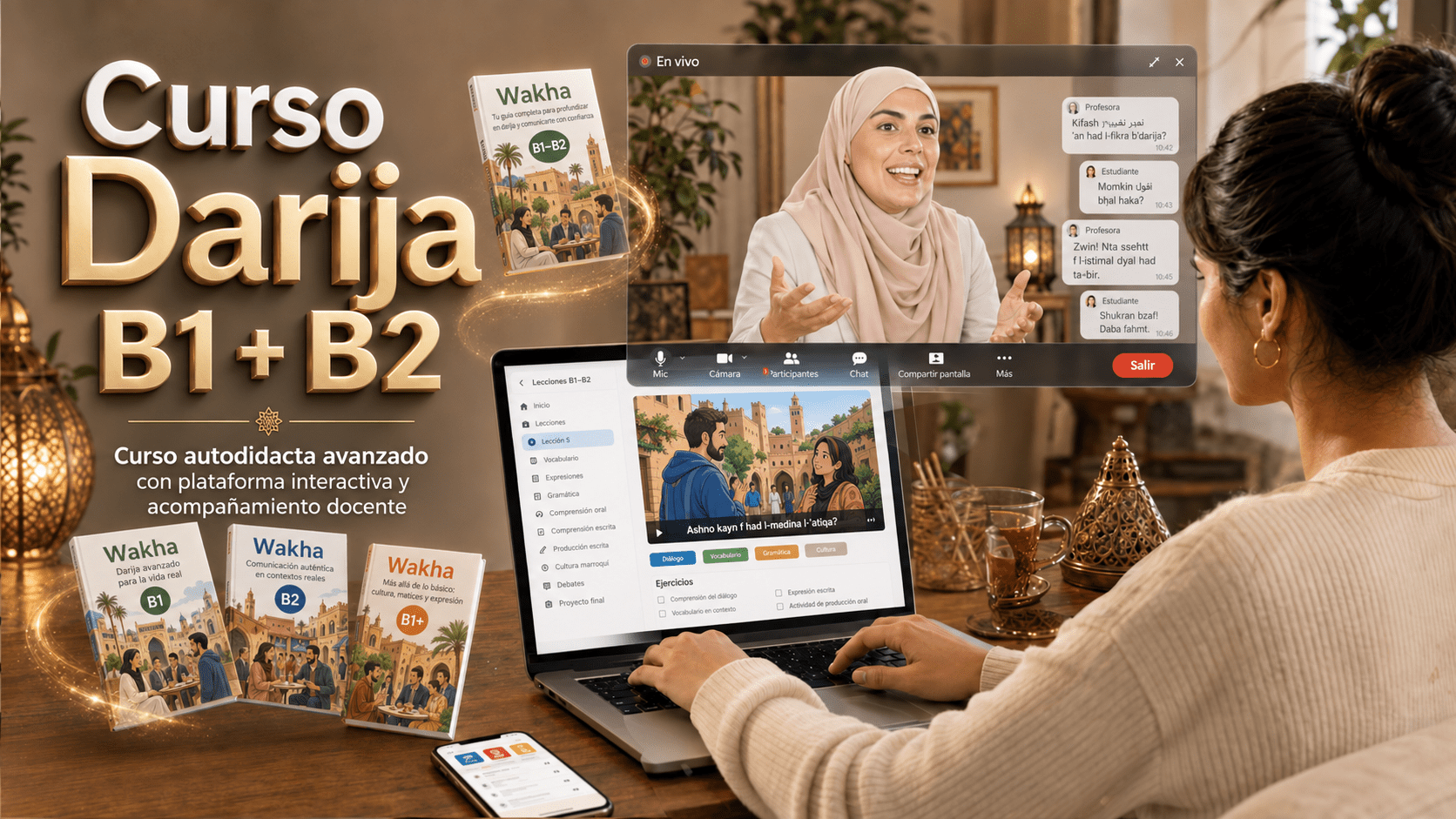 Curso autodidacta avanzado de Darija B1-B2